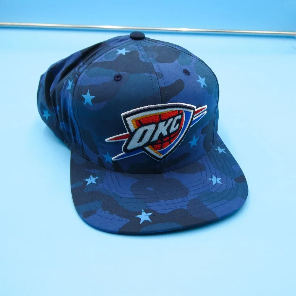Mitchell & Ness OKC Thunder Hat Mens Snapback Y2K NBA Vintage Oklahoma Blue Camo
